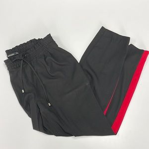 Zara tapered dress pants with red side stripe